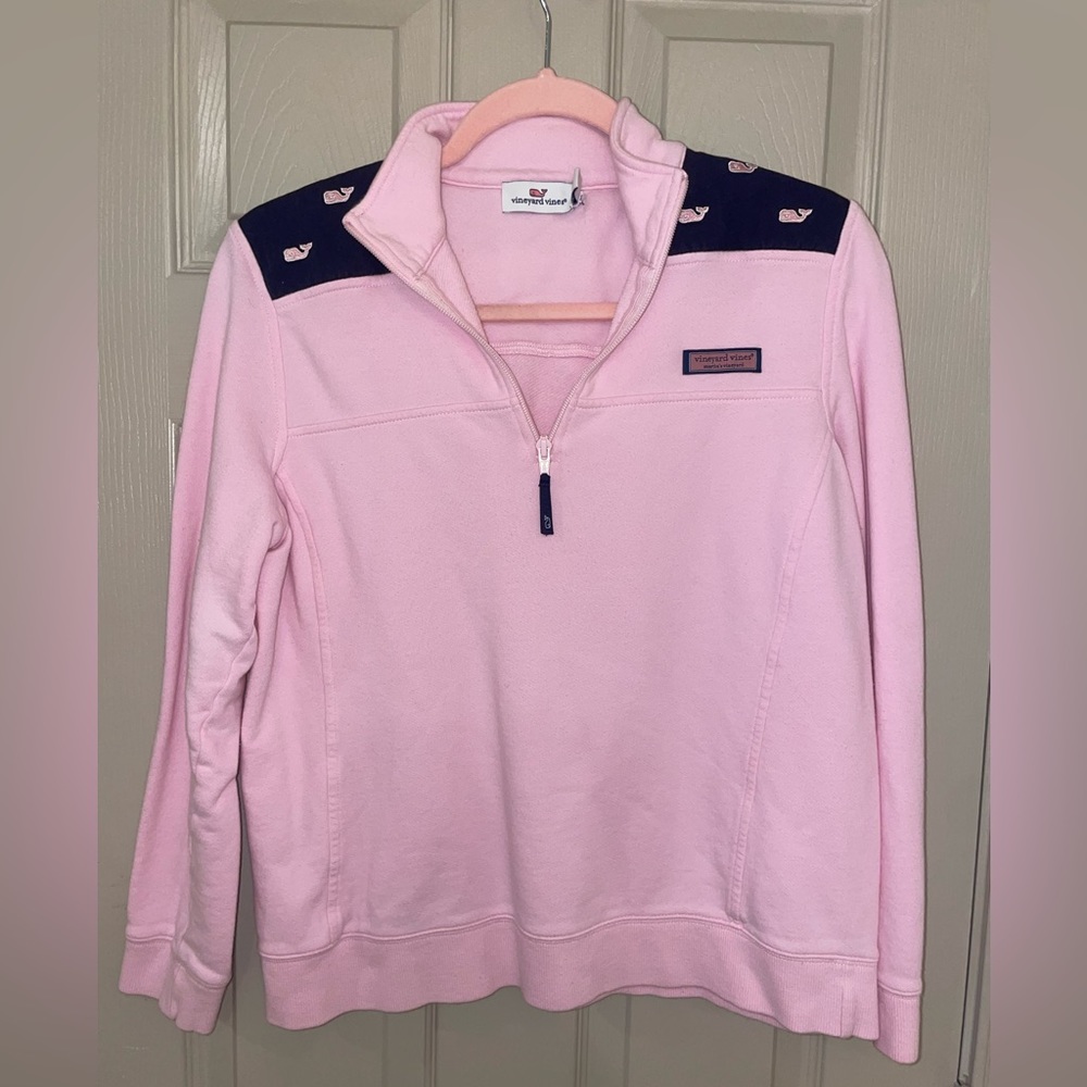 Vineyard Vines Pink Quarter Zip Sweatshirt Pink Preppy Aesthetic